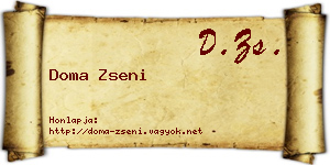 Doma Zseni névjegykártya